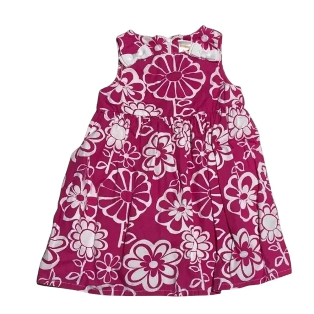 Gymboree Girls Size 8 Floral Dress Pink White Sleeveless Spring Summer